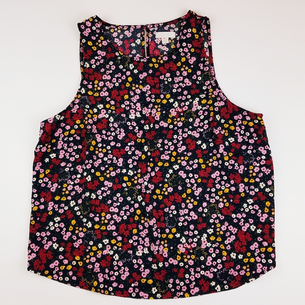 14th & Union Floral Navy Pressed Blooms Tank